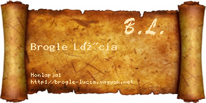 Brogle Lúcia névjegykártya